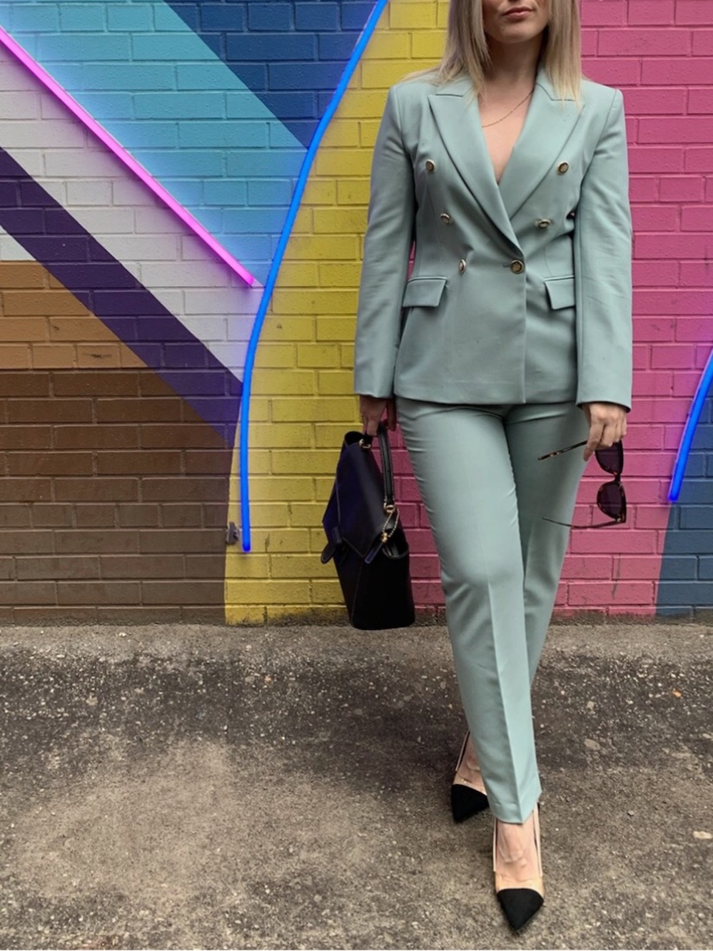 ZARA mint green suit